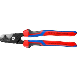 KNIPEX StepCut XL Kabelschere 95 12 225, Schneid-Zange (rot/blau, Länge 225mm)