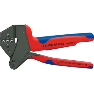 KNIPEX Crimp-Systemzange 97 43 66 EVO, Crimpzange (rot/blau, für MC4 EVO 2 Solar-Steckverbinder)