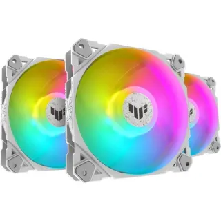 ASUS TUF Gaming TF120 ARGB-Gehäuselüfter White Edition 3IN1 (weiß, 3er Pack, inkl. ARGB-Controller, 120 mm)