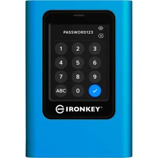 Kingston IronKey Vault Privacy 80 7.68 TB, Externe SSD (blau/schwarz, USB-C 3.2 Gen 1 (5 Gbit/s))