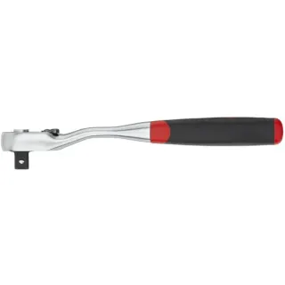Wiha Umschaltknarre 1/2", Druckknopf und Kugelsicherung (schwarz/rot)