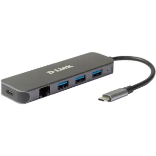 D-Link DUB-2334, Dockingstation (silber, USB-A, USB-C, RJ-45)