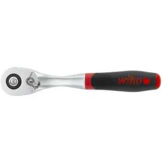 Wiha Umschaltknarre 1/4", Druckknopf und Kugelsicherung (schwarz/rot)