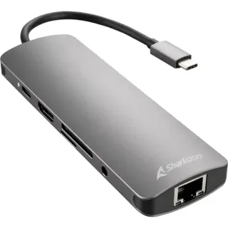 Sharkoon USB 3.0 Type C Combo Adapter, Dockingstation (dunkelgrau)