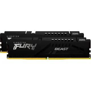 Kingston FURY DIMM 32 GB DDR5-6400 (2x 16 GB) Dual-Kit, Arbeitsspeicher (schwarz, KF564C32BBEK2-32, FURY Beast, INTEL XMP, AMD EXPO)