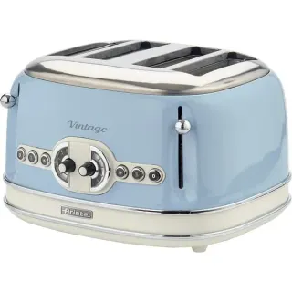 Ariete Vintage 4-Schlitz-Toaster 156 (hellblau, 1.600 Watt, für 4 Scheiben Toast)