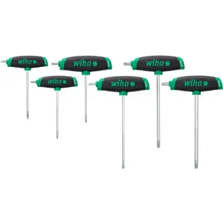 Wiha Stiftschlüssel-Set Sechsrund, mit Quergriff ComfortGrip, Schraubendreher (schwarz/rot, 6-teilig, mit Seitenabtrieb)