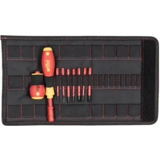 Wiha Schraubendreher mit Bithalter electric slimVario (rot/gelb, 9-teilig, mit slimBits und Stubby)