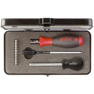 Wiha Drehmoment-Schraubendreher Set TorqueVario-S (schwarz/rot, 14-teilig, 0,8 - 5Nm)