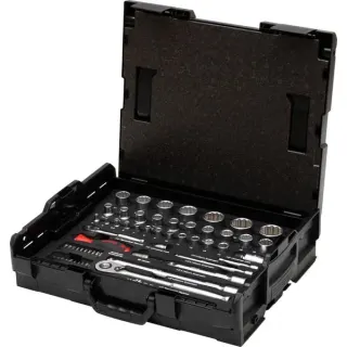 Wiha Steckschlüssel- und Bit-Satz 1/4" und 1/2", 60-teilig (mit 2 Ratschen und Steckgriff, in L-BOXX)