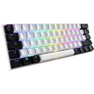 Sharkoon SKILLER SGK50 S4, Gaming-Tastatur (weiß/schwarz, DE-Layout, Kailh Red)