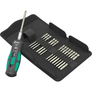 Wera Drehmoment-Schraubendreher 7515/16 Kraftform Safe-Torque Speed Universal 1 (schwarz/grün, 16-teilig, in robuster Falttasche)