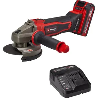 EINHELL Power X-Change Akku-Winkelschleifer TE-AG 18/125-2 Li Kit, 18Volt (rot/schwarz, Li-Ion-Akku 4,0Ah)