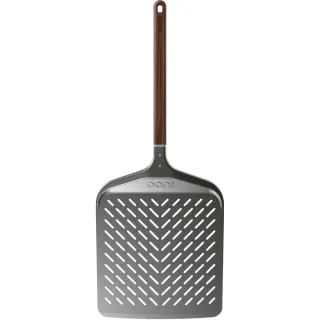 Ooni Signature Perforierter Pizzaheber 12", Grillbesteck (silber/schwarz, für Pizzen bis ca. Ø 30cm)