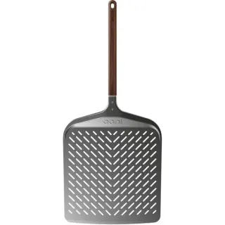 Ooni Signature Perforierter Pizzaheber 14" , Grillbesteck (silber/schwarz, für Pizzen bis ca. Ø 36cm)