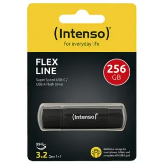 Intenso Flex Line 256 GB, USB-Stick (schwarz, USB-C und USB-A)