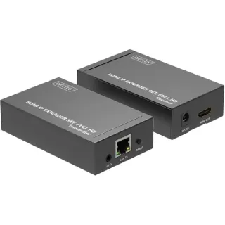 Digitus HDMI IP Extender Set, HDMI Verlängerung (schwarz, 1x Sender, 1x Empfänger)