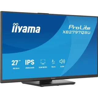 iiyama ProLite XB2797QSU-B1, LED-Monitor (68.5 cm (27 Zoll), schwarz (matt), QHD, IPS, HDMI, DP, USB-Hub, Ergonomischer Standfuß)