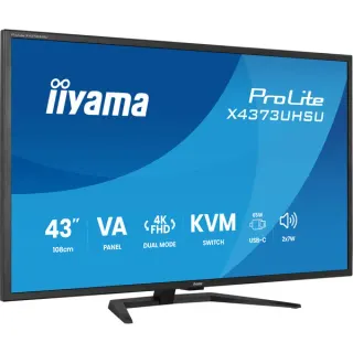 iiyama ProLite X4373UHSU-B2, LED-Monitor (108 cm (42.5 Zoll), schwarz (matt), UltraHD/4K, VA, Dual-Mode, FB, USB-Hub, KVM)