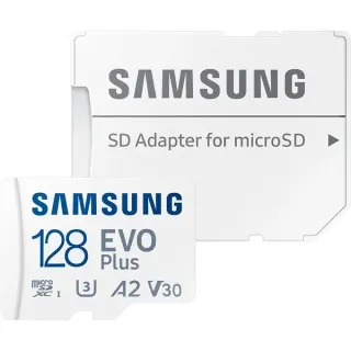 Samsung EVO Plus 128 GB microSDXC (2024), Speicherkarte (weiß, UHS-I U1, Class 10, V10, A1)