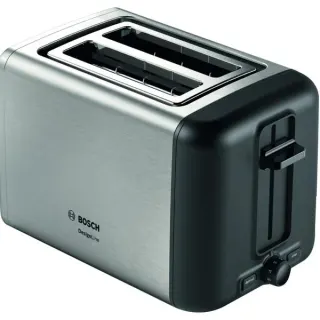 Bosch Home Kompakt-Toaster DesignLine TAT3P420DE (edelstahl/schwarz, 970 Watt, für 2 Scheiben Toast)