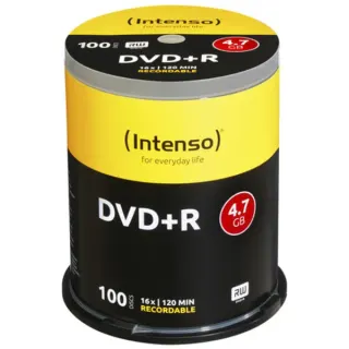 Intenso DVD+R 4,7 GB, DVD-Rohlinge (16fach, 100 Stück)