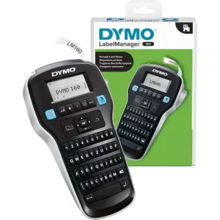 Dymo LabelManager 160, Beschriftungsgerät (schwarz/silber, mit QWERTZ-Tastatur, S0946360)