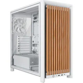 Corsair FRAME 4000D WOOD RS, Tower-Gehäuse (weiß/holz, Tempered Glass)