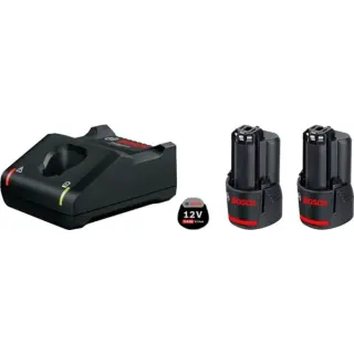Bosch Professional PRO Starter-Set 12V (2x GBA 12V 3.0Ah + GAL 12V-40 Professional) (schwarz, 2x Akku + Ladegerät)