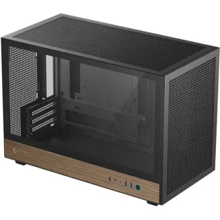DeepCool CH260 WOOD, Tower-Gehäuse (schwarz/holz, Tempered Glass)