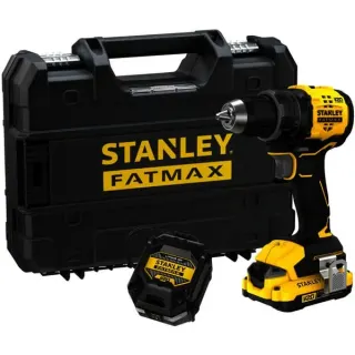 Stanley Akku-Bohrschrauber (SFMCD714D1T-QW), 18Volt (schwarz/gelb, Li-Ion-Akku 2,0Ah, Pro-Stack Koffer)