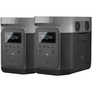 EcoFlow DELTA 2, tragbare Powerstation (schwarz, 1.024 Wh, X-boost 2.700W, LFP-Akku)