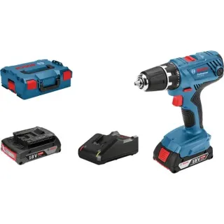 Bosch Professional Akku-Bohrschrauber GSR 18V-21 Professional, 18Volt (blau/schwarz, 2x Li-Ionen Akku 2,0Ah, in L-BOXX)