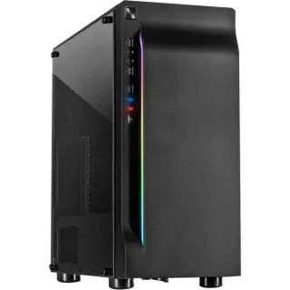 Inter-Tech A-3411 Creek, Tower-Gehäuse (schwarz, Tempered Glass)