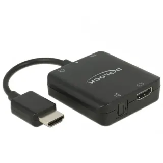 DeLOCK Adapter HDMI Stecker > HDMI + TOSLINK S/PDIF + 3,5mm Klinkenbuchse (schwarz, Audio Extractor)