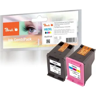 Peach Druckköpfe Spar Pack PI300-671, Tinte (kompatibel zu HP 62XL (C2P05AE, C2P07AE))