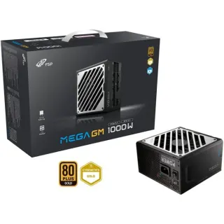 FSP MEGA GM 1000W, PC-Netzteil (schwarz/weiß, 1x 12-Pin High Power GPU, 3x PCIe, Kabelmanagement, 1000 Watt)