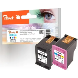 Peach Druckköpfe Spar Pack PI300-897, Tinte (kompatibel zu HP 303XL (3YN10AE))