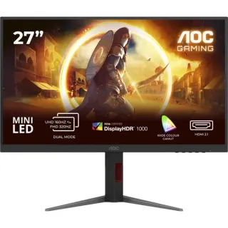 AOC AGON U27G4XM, Gaming-Monitor (68.6 cm (27 Zoll), schwarz, UltraHD/4K, Fast-IPS, Dual Mode, Mini-LED, USB-Hub, 160Hz Panel)