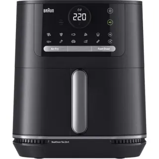 Braun 2-in-1 Heißluftfritteuse MultiFry 5, HF 5054I (schwarz, 2.000 Watt, Korb 6,0 Liter)