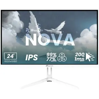 Arozzi Nova 24T1K200, Gaming-Monitor (61 cm (23.8 Zoll), weiß, FullHD, IPS, HDMI, DP, Adaptive-Sync, HDR, 200Hz Panel)