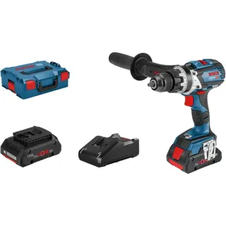 Bosch Professional Akku-Schlagbohrschrauber GSB 18V-110 C Professional, 18Volt (blau/schwarz, 2x Akku ProCORE18V 4,0Ah, L-BOXX)
