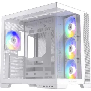 Silentware View A-RGB , Tower-Gehäuse (weiß, Tempered Glass x2)