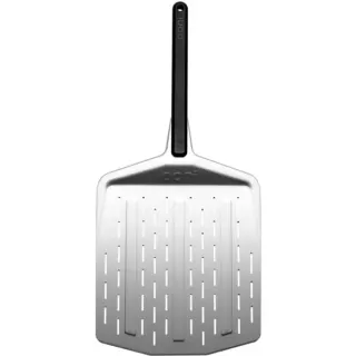 Ooni Premium Pizzaheber 14", perforiertes Aluminium, Grillbesteck (silber/schwarz, für Pizzen bis ca. Ø 36cm)