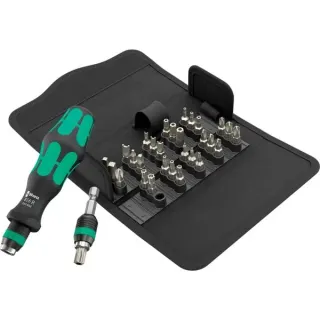 Wera Kraftform Kompakt 71 Security, 32‑teilig, Steckschlüssel (schwarz/grün, 1/4", inkl. Steckgriff)
