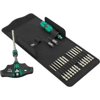 Wera Kraftform Kompakt 400 RA SHK Set 1, mit Ratschenfunktion, Bit-Satz (schwarz/grün, 1/4", 19-teilig)