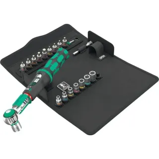 Wera Drehmomentschlüssel Safe-Torque A1 SHK Set 1, 20‑teilig (schwarz/grün, 1/4" Vierkant, 2-12 Nm)