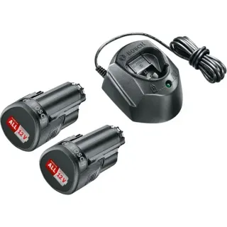Bosch Heimwerken & Garten Starter-Set 12V (2x 1,5Ah + GAL 1210 CV) (schwarz, 2x Akku + Ladegerät)