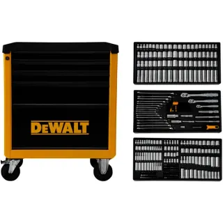 DEWALT DWHT50001-1, Werkzeugwagen (gelb/schwarz, Inkl. 341-tlg. Werkzeugset in 3 Werkzeugmodulen)