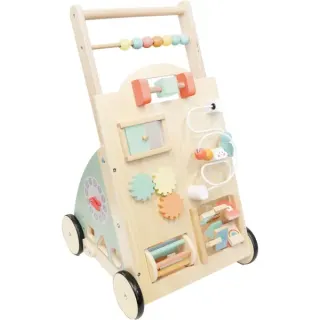 VEDES Spiel- und Lauflernwagen aus Holz mit verschiedenen Spielfunktionen, Lauflernhilfe